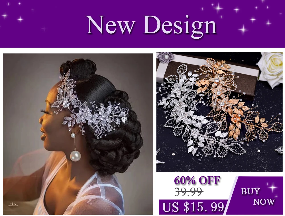 YouLaPan Lila Farbe Kristall Strass Tiaras Mehrschichtige Quaste Haar Hoop Luxus Braut Prom Krone Hochzeit Haar Schmuck HP950 – Detail 1