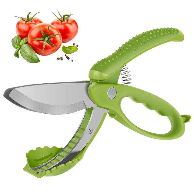 Salad Scissors for Chopped Salad, Salad Cutter Chopped Salad Tong Scissors  for Salad Bowl and Cutter, Lettuce Chopper Salad Chopper Scissors  Multifunction Double Blade Salad Chopper Tool 