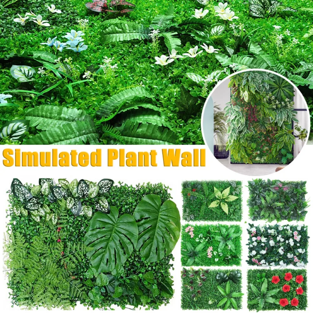 

Artificial Plant Lawn Background Wall 40*60cm Simulation Grass Leaf DIY Wedding Party Decoration Green Carpet Turf Home Decor