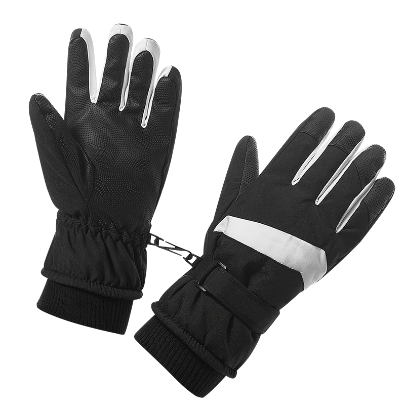 Comxz Trend Winter Five Finger Ski Gloves Waterproof Warm with Unique Section Cutting Minimalist Unisex Outdoor Sports Versatile