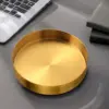 Round Gold Tray,Metal Decorative Tray Makeup Tray Organizer for Vanity,Bathroom,Dress,Matte Brass Finish, 4.9 Inch 2