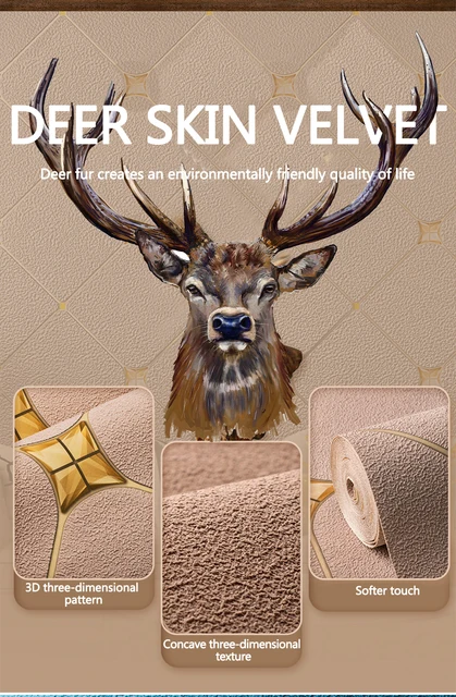 3D Diamond Imitation Deer Skin Wallpaper, Papel de parede floral xadrez,  decorativo para sala e quarto, 1 rolo, novo - AliExpress