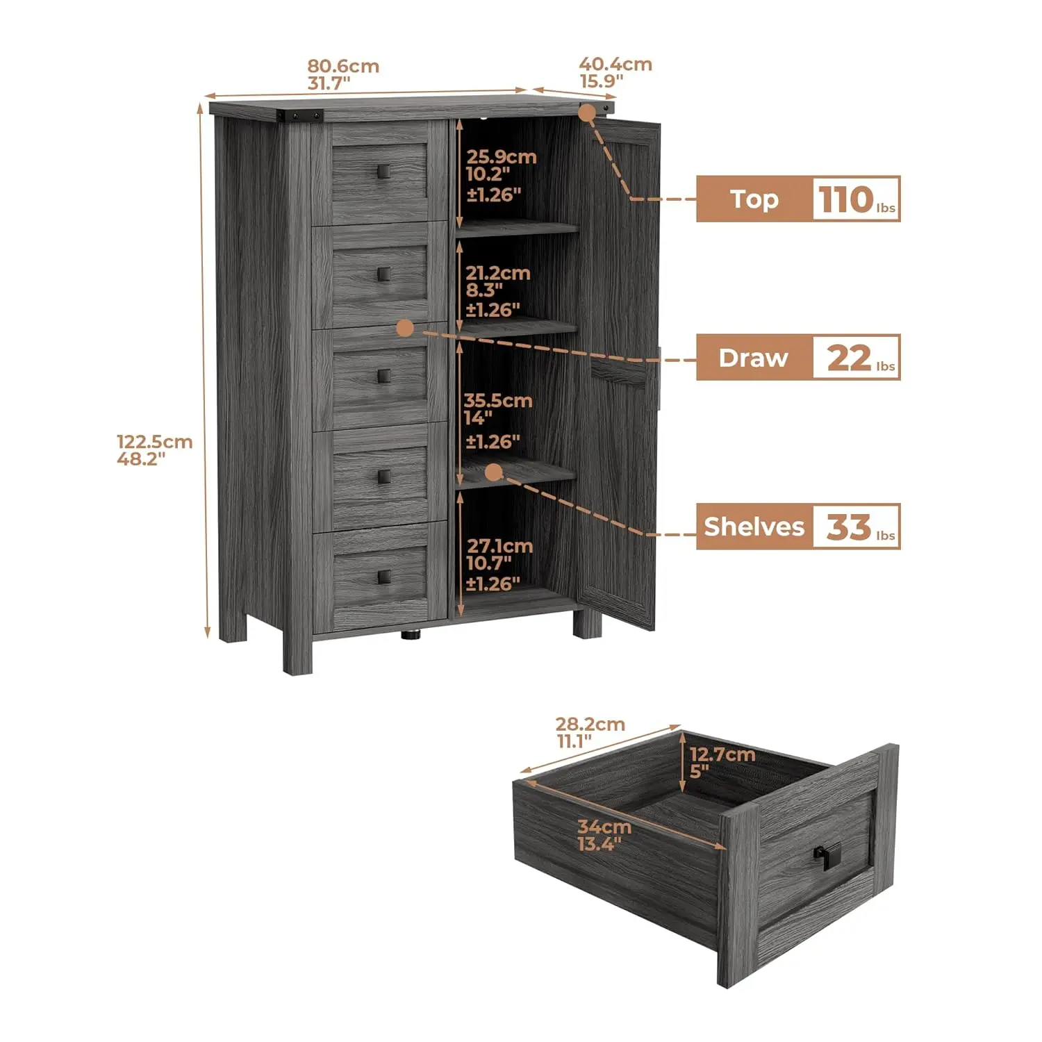 Farmhouse Barn Door Dresser 2
