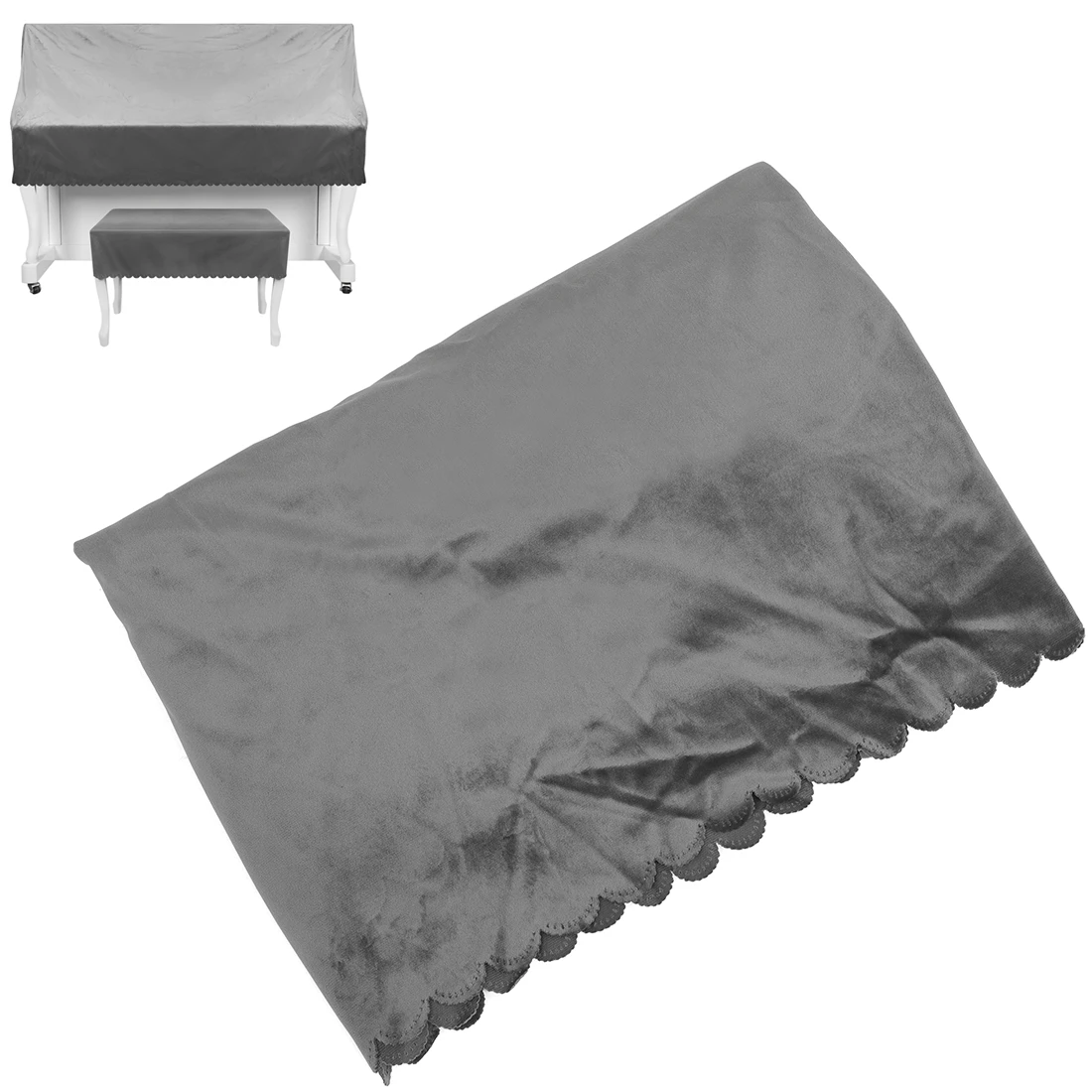

160 x 35 x 65cm Flannelette Half Cover 88 Keyboards Upright Piano Dust Proof Cover & Chair Cover