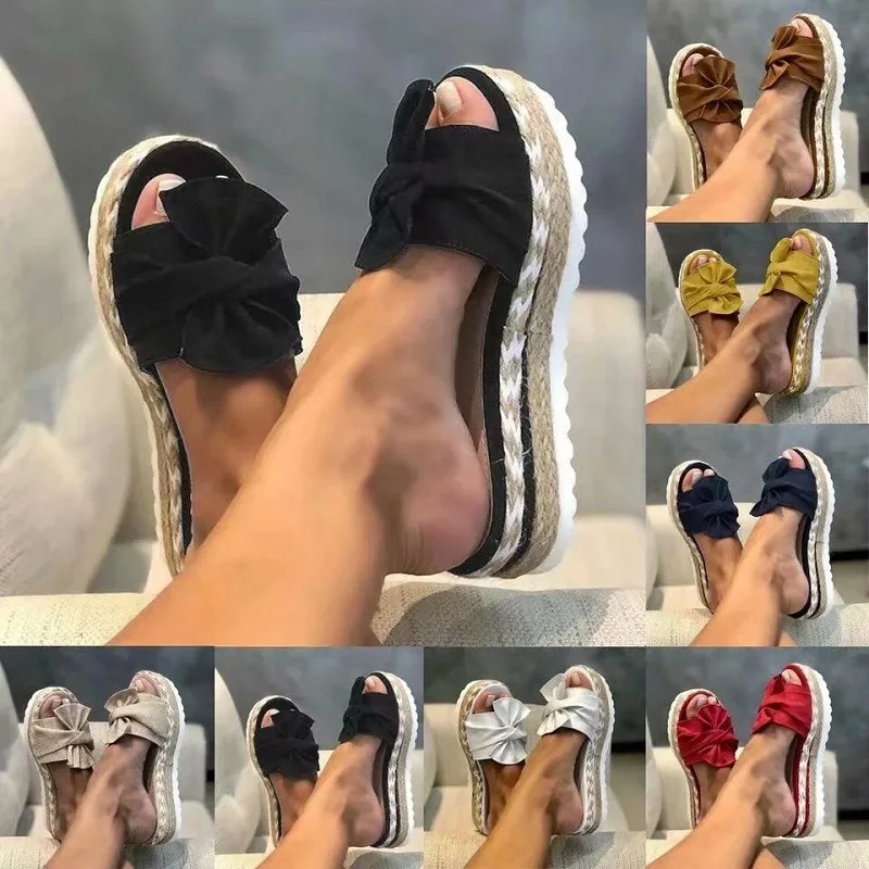 Sandalias de tacón con cuñas para Mujer, zapatos de plataforma, zapatillas de verano, elegantes