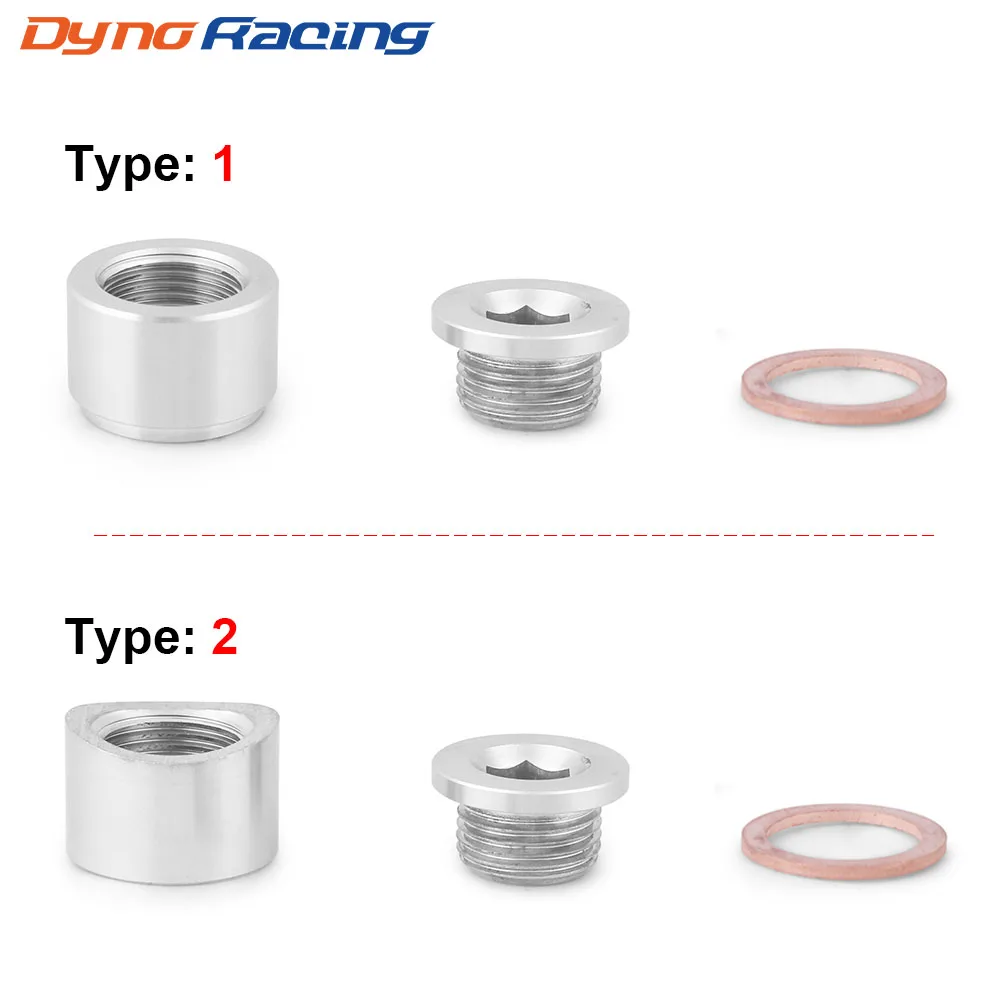 O2 Sensor Bung Stainless Steel Oxygen Mounting Bungs and Plugs Adapter M18 x 1.5 Thread Exhaust Weld in Bung With