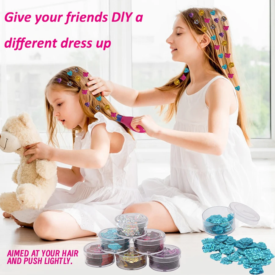 1 set of 840 pieces /420 DIY hair accessories Little Princess Girl Dress up accessories Makeup Hair Decoration toys Charm stylin
