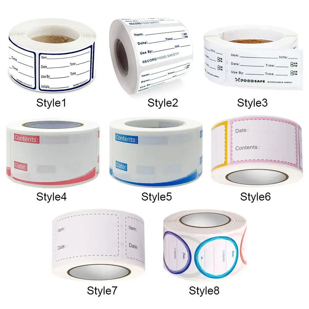 Self-Adhesive Removable Freezer Refrigerator Food Storage Paper Sticker Labels White Date Stickers For Home Storage Tags 1 Roll,label stickers