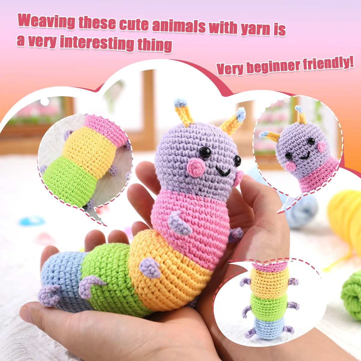 Colorful Caterpillar Crochet Doll Kit 2
