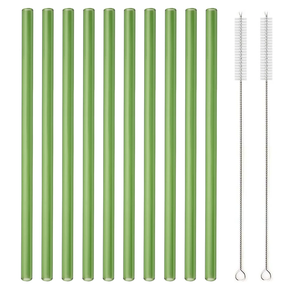 Eco-Friendly Reusable Glass Drinking Straws - Set of 12 for Smoothies & Cocktails