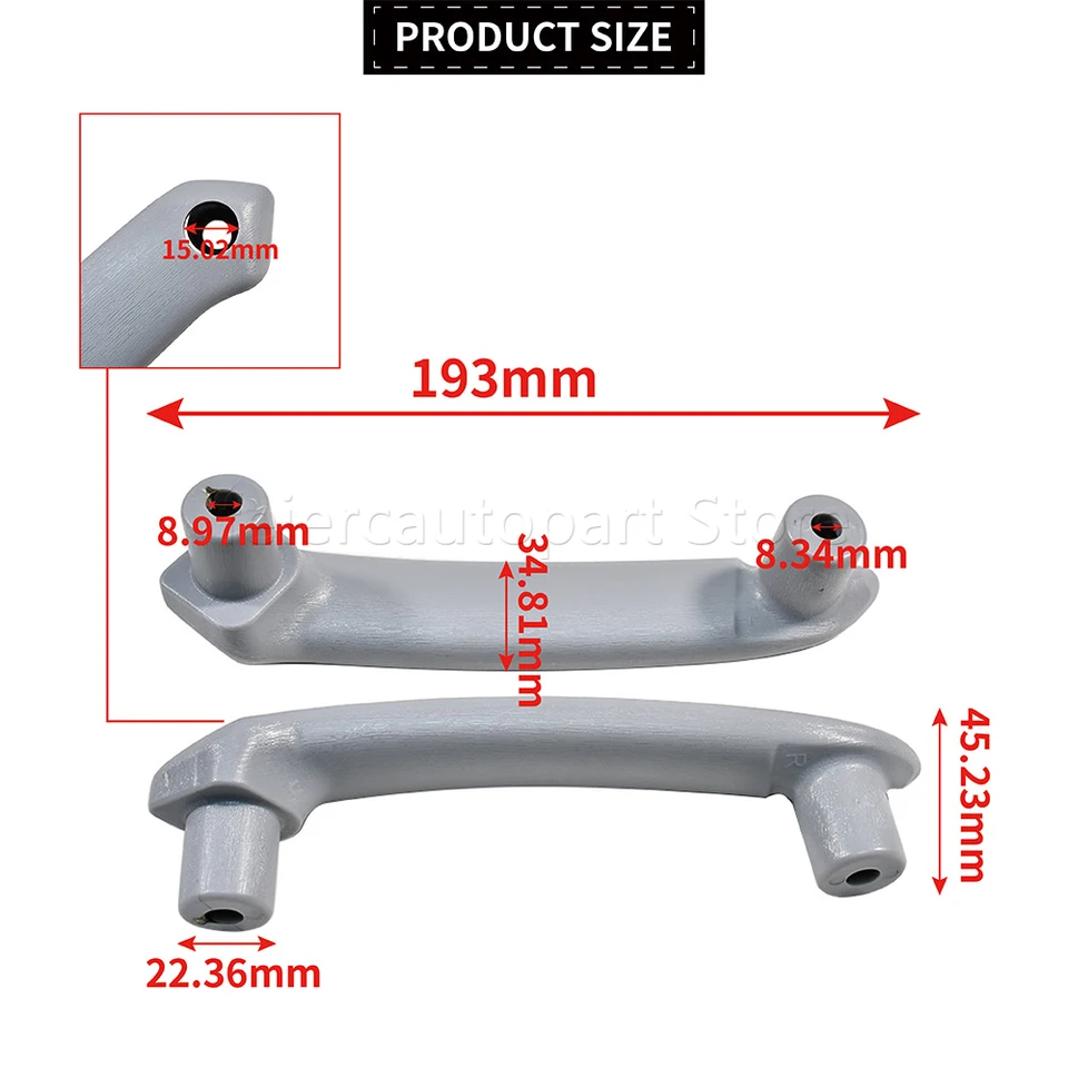 Konuooer 1 paar kantelbare handgrepen zithendel zitgreep voor de voorstoel, zithendel links en rechts 1J3881633B voor A1 Sportback Arosa Ibiza III Caddy II Box Fox Lupo New Beetle Polo