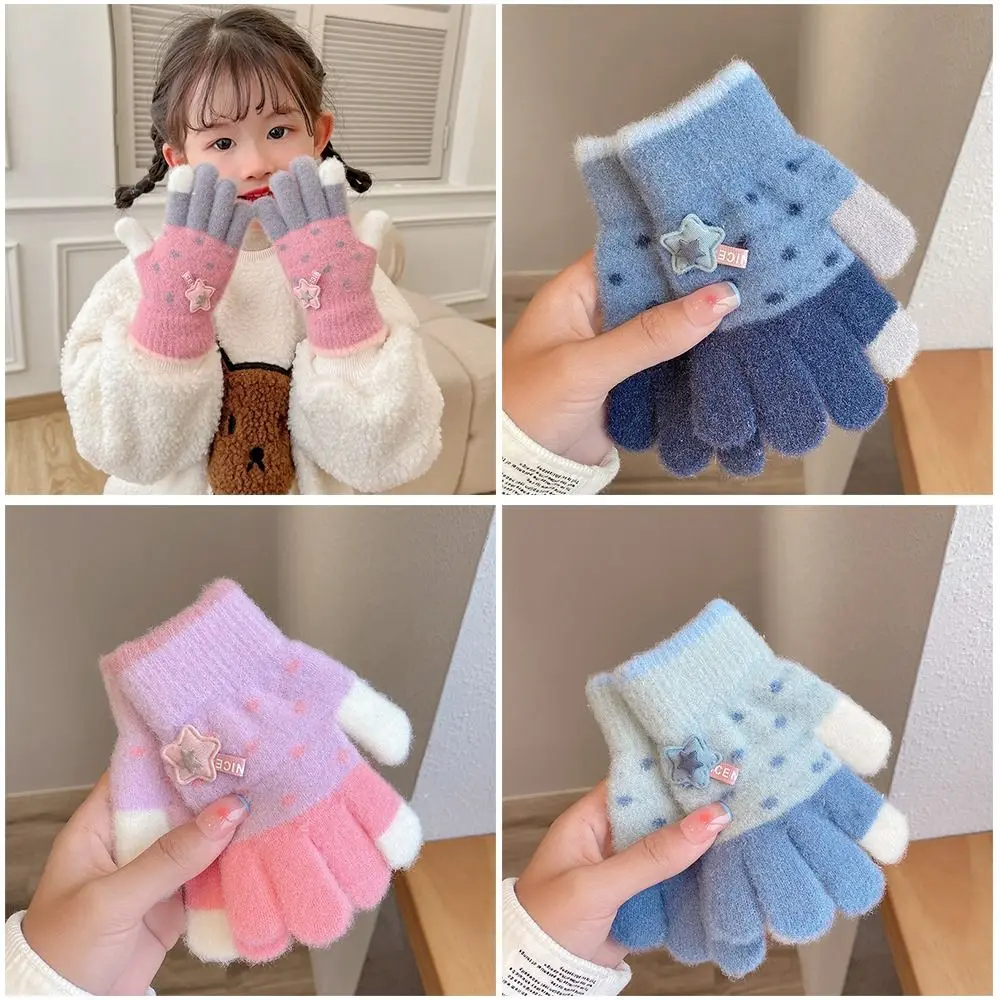Kids Polyester Winter Gloves Full Fingers Windproof
