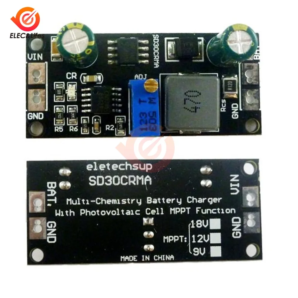 SD30CRMA-12V MPPT contrôleur solaire 1A 12V lithium-ion LiFePO4