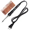 110V 220V 80W LCD Soldering iron kit adjustable temperature solder welding tools Ceramic heater soldering tips 15kind copper tip 6