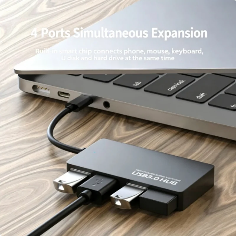 Sleek Aluminum Ultralight USB Hub with High-Speed Data Transfer