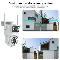 4K 8MP Tuya double objectif PTZ WIFI caméra Full HD double écran Ai humain suivi automatique extérieur 4MP sécurité vidéo Surveillance caméra 2