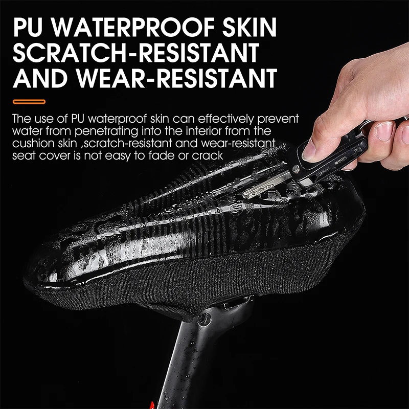 Bicycle Saddle Cover Bicycle Seat Cover WEST BIKING Waterproof Soft Gel Non-Slip Shock Absorption PU Leather 3D Seat