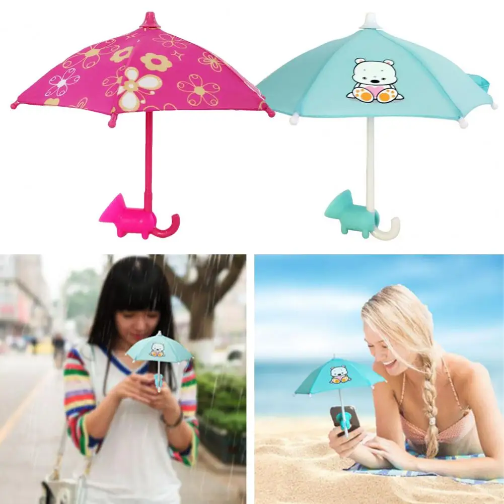 1pc Mobile Phone Umbrella With Suction Cup Stand Outdoor Antiglares Cell Phone Mini Sunshade