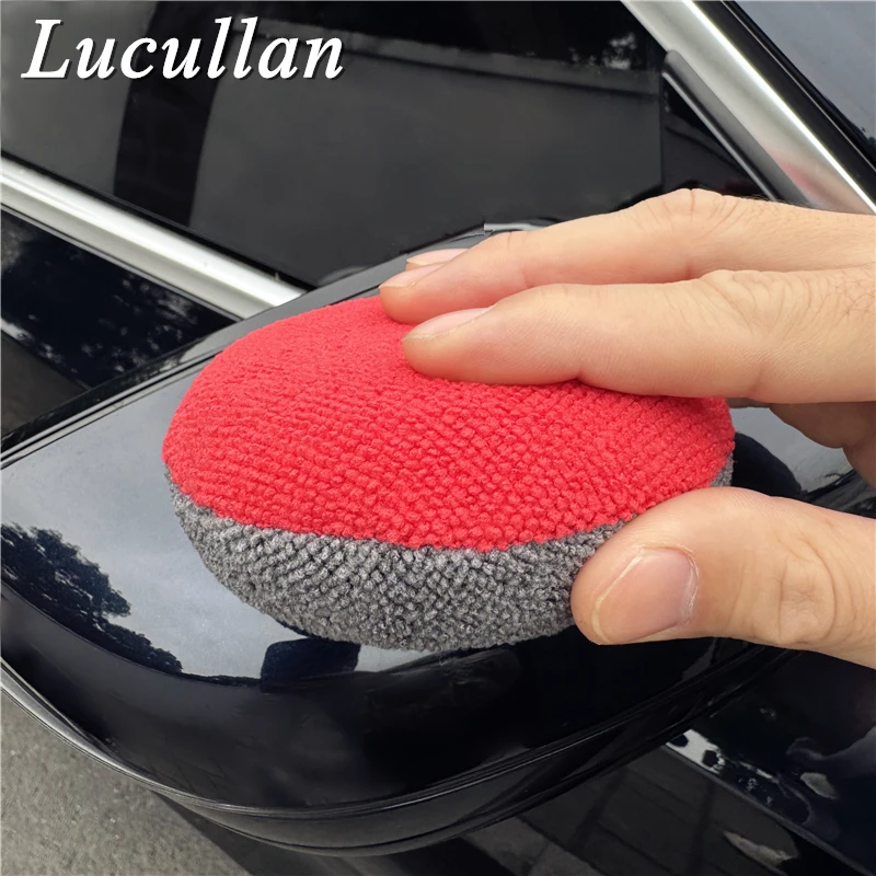 Lucullan 4 극세사 퍽 NO SOAK 어플리케이터 - 내부에 플라스틱 장벽이 있는 인체공학적 세라믹 코팅 스폰지