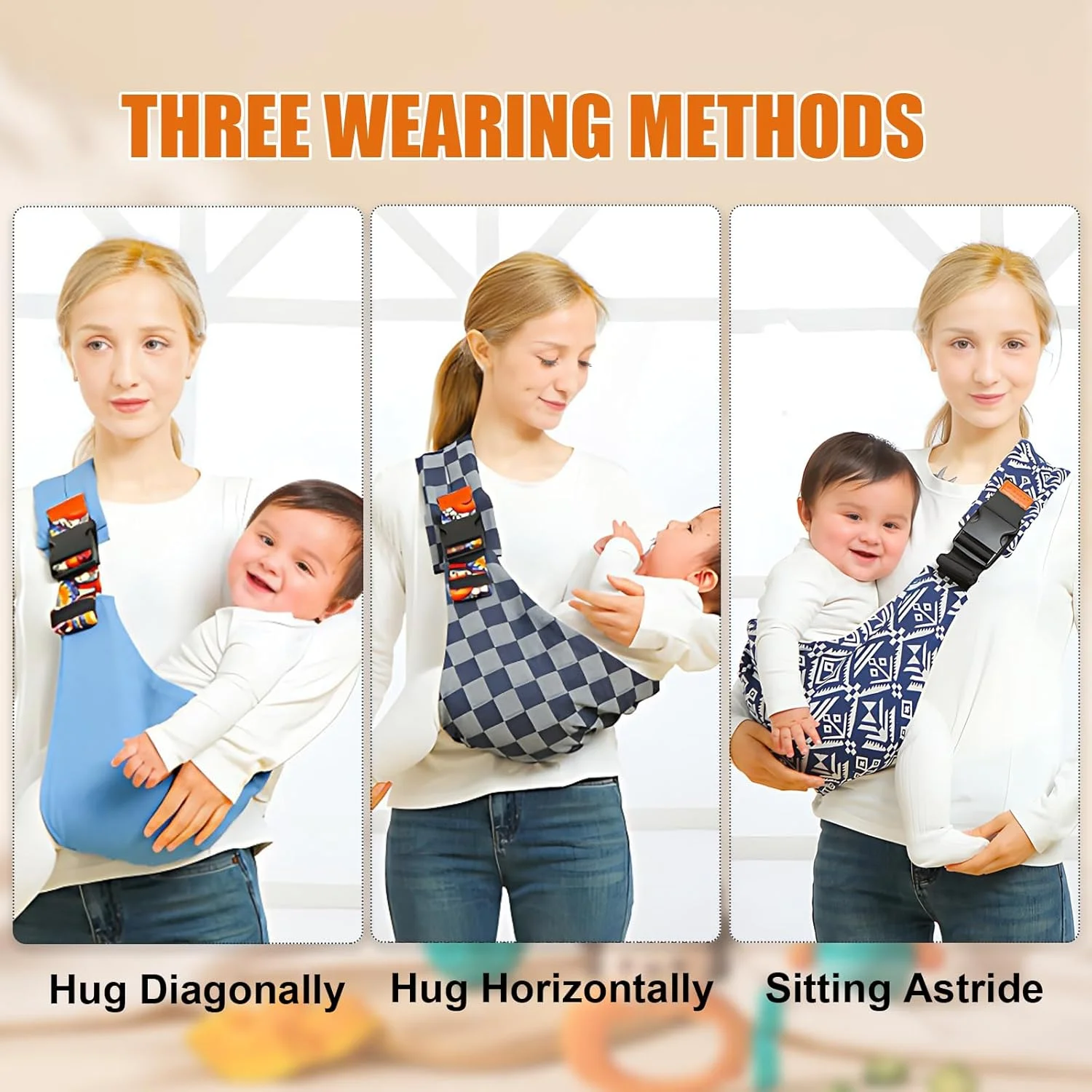 Baby Sling Carrier Baby Carrier Newborn to Toddler Sling Lightweight Baby Carrier Sling with Adjustable Straps Toddler Carrier 5