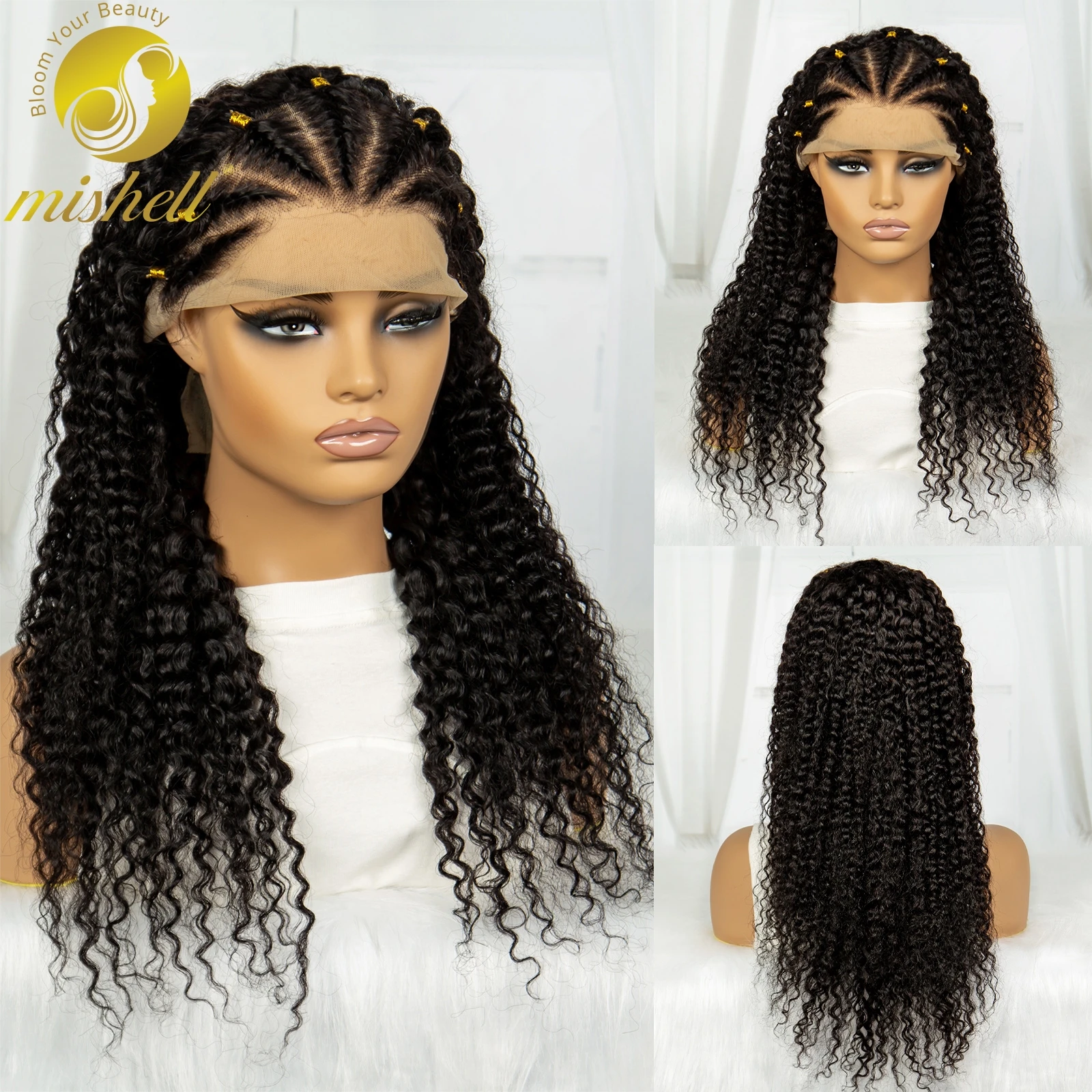 

Кудрявые 30-дюймовые парики из человеческих волос с косами 13x4, прозрачные кудрявые парики с фронтальной сеткой, предварительно выщипанные неповрежденные волосы для женщин, плотность 180%