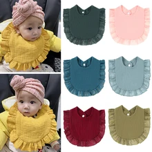 

Cotton Baby Bibs Boys Girls Burp Cloths Baby Feeding Accessories Infant Baby Stuff For Newborns Saliva Towel Solid Color 0-2Y