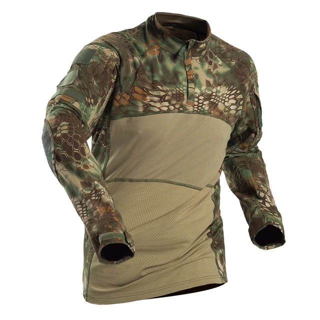 Kryptek Mandrake Camo Tactical Shirt Training Long Sleeve Quick Dry  Camouflage Hiking T Shirt Outdoor Hunting