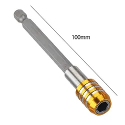 Versatile Magnetic Screwdriver Extension Bit Holder Set - Quick Release, Hex Shank, Multiple Length Options (1PC 100mm ( Gold ))