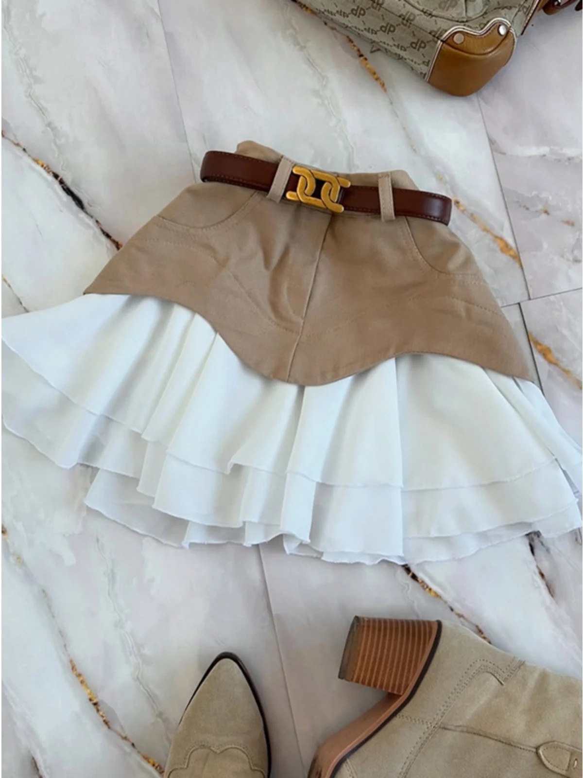 Summer 2025 High Waist A-Line  Skirt ort Skirt High Waist Denim f Skirt Lace Trimmed Commute Sle Briti Sle Inn...