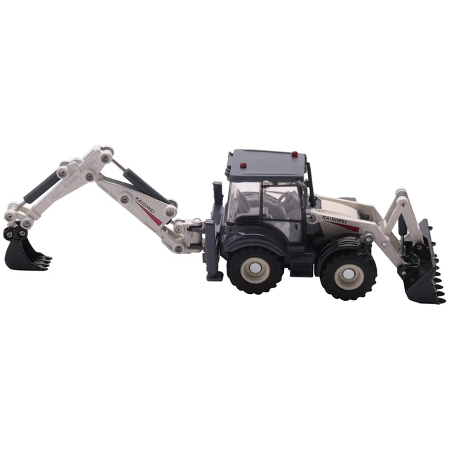 Alloy Diecast Excavator 1:50 4 Wheel Shovel Loader Two-Way Forklift Bulldozer Back Hoe Loader Truck Model For Kids Gift Toys 2