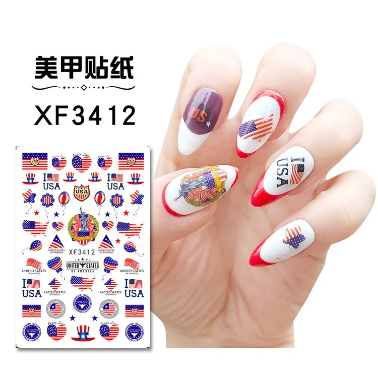 Amazon.com: 24 Pcs Independence Day Press On Nails Long Coffin Fake Nails  American Flag Glue on Nail Eagle Star Design Patriotic False Nails Letter  Full Cover 4th of July Stick on Nails