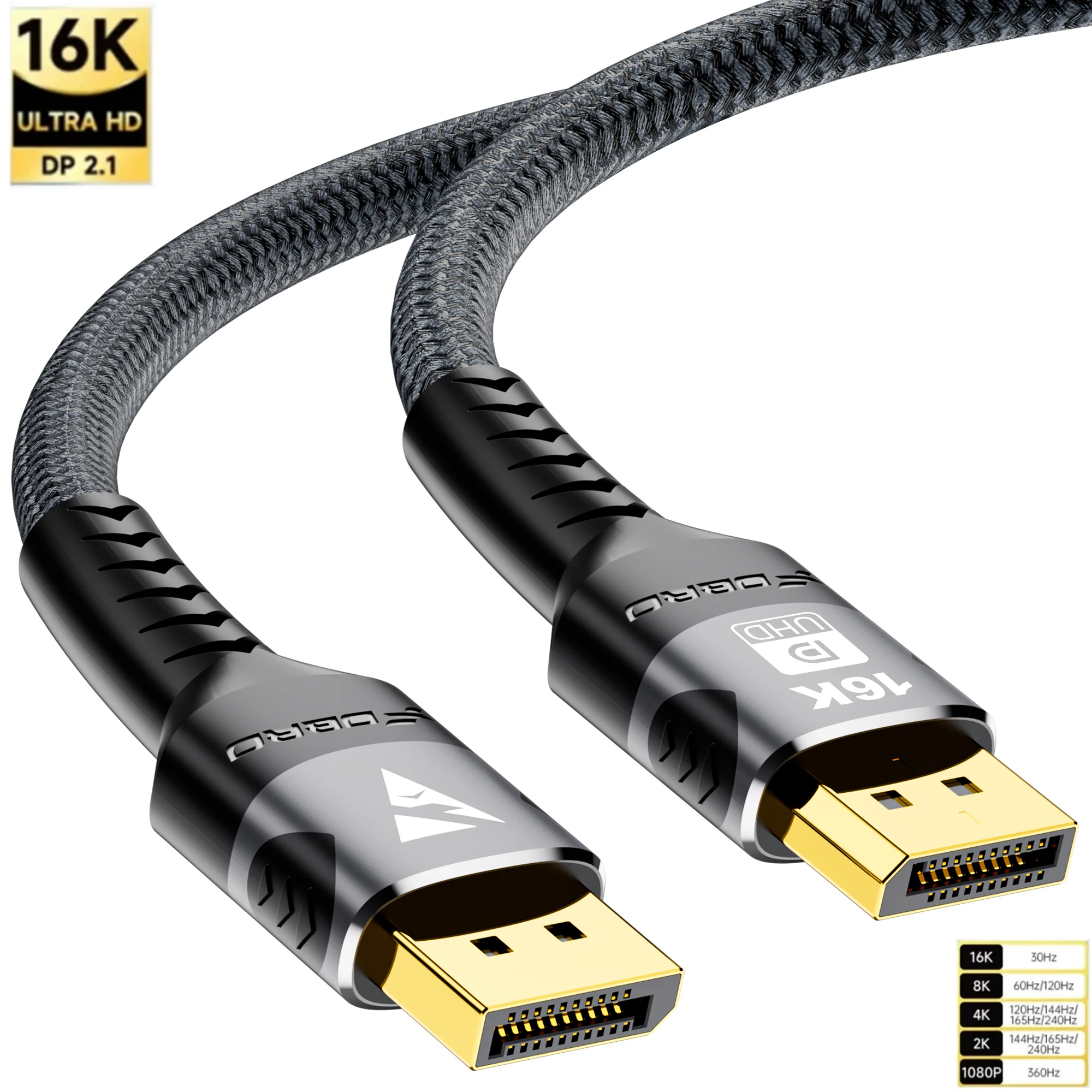 Ultra High-Resolution DisplayPort Cable with HDR Support