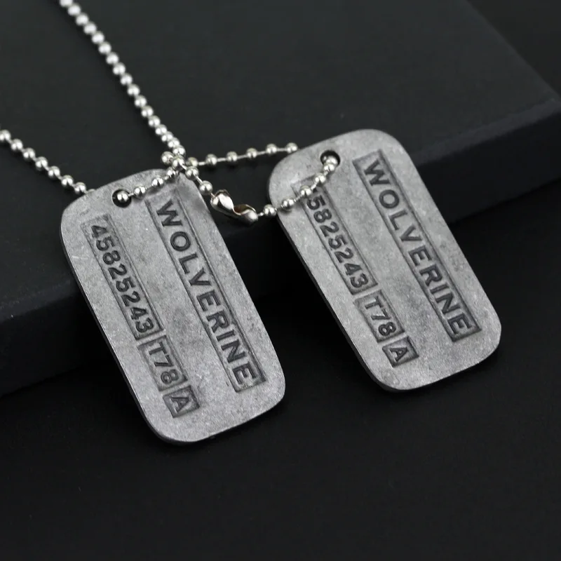 Necklace Pendant Movie Military Card Necklace Wolf Claws Wolverine 45825243 T78 A Dog Tag Cosplay Props For Men Fans