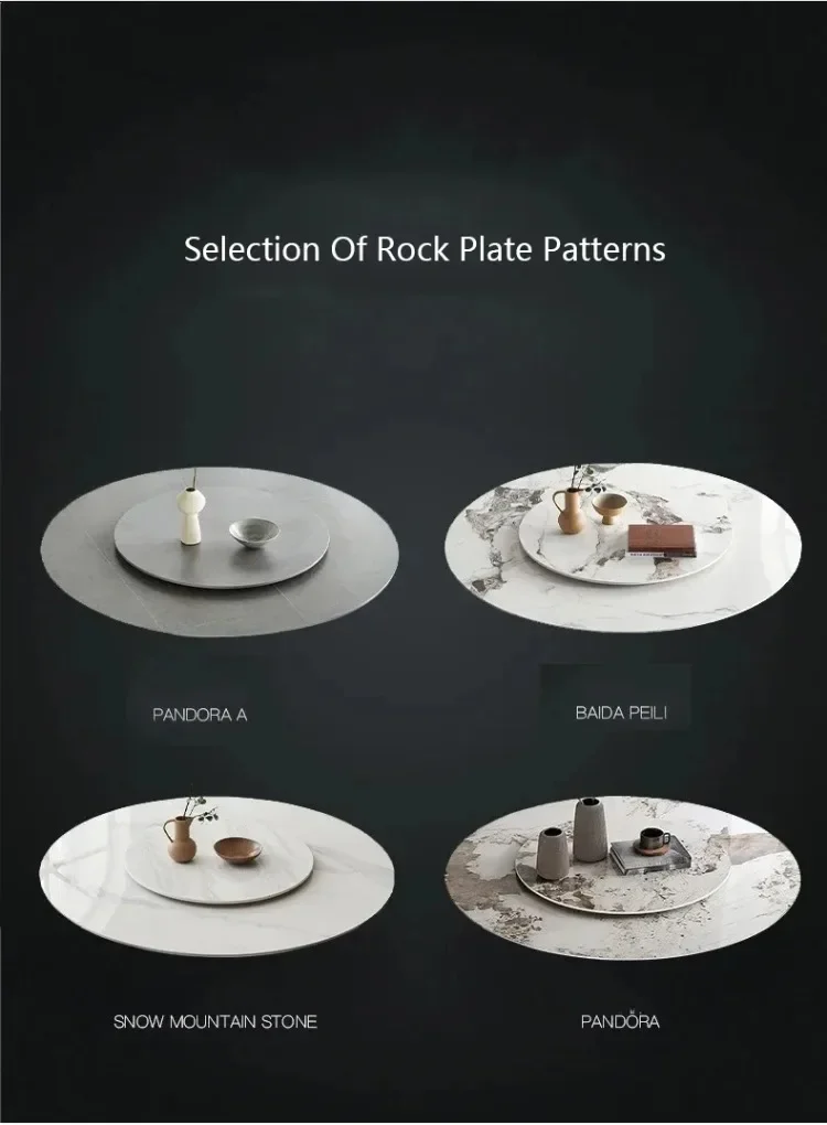 Modern Minimalist Household Light Luxury Rotary Table And Circular Dining Table Chair Combination Esstische Home Furniture