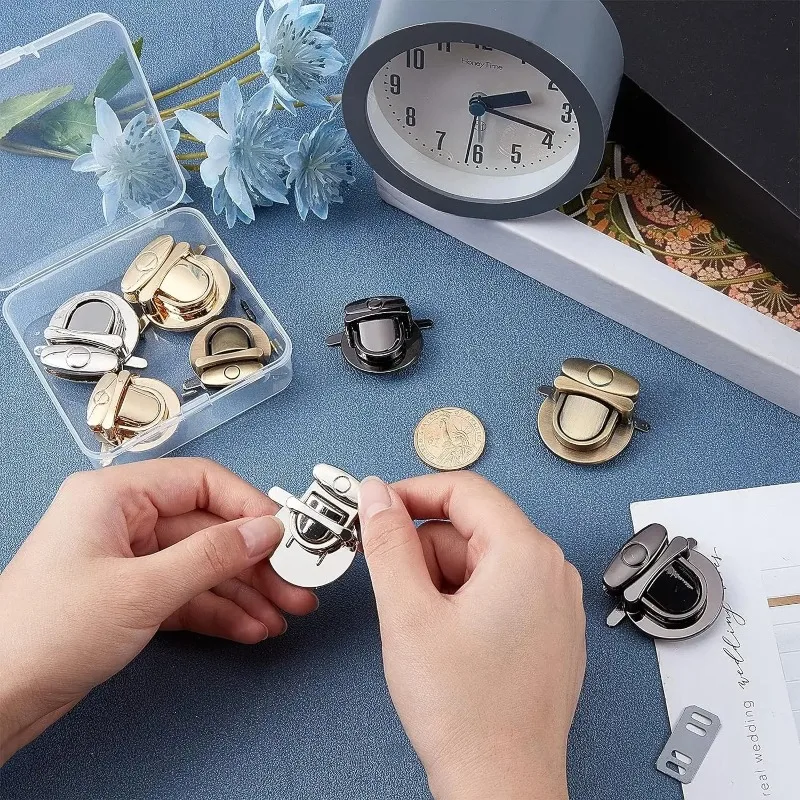 Metal Locks Bag Clasp Catch Buckles 5/10pcs for Handbags Purse Tote Closures Snap Clasps DIY Craft Hardware