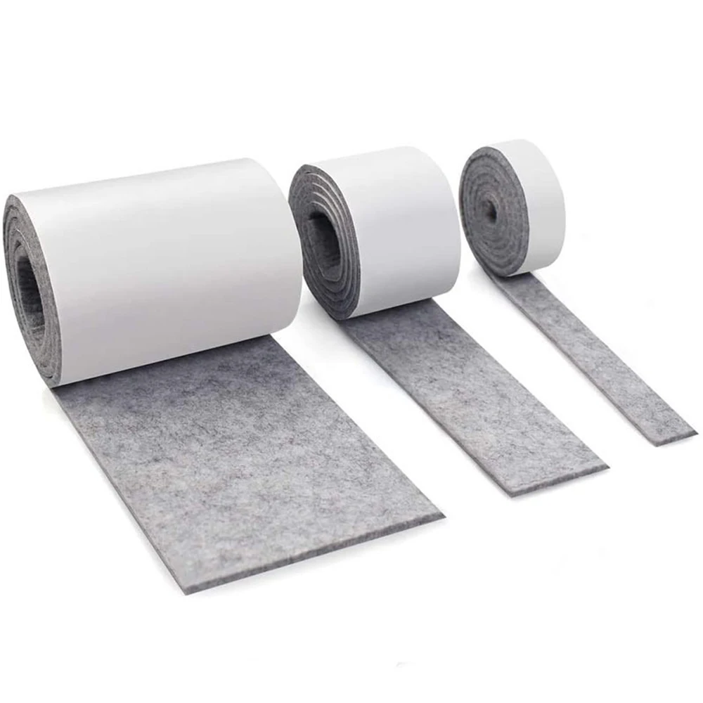 3 Pack Felt Protective Pads Felt Self-adhesive Foot Pad Cover Shock Absorber Mute Mat Protective Sofa Floor Pad 2/5/10x100cm