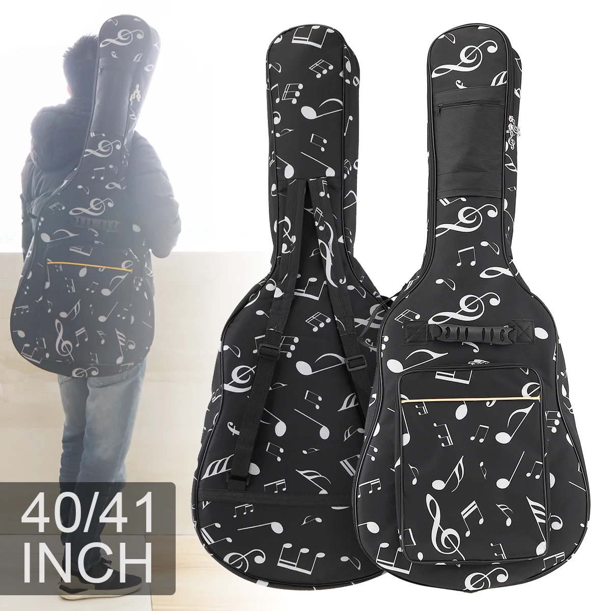 40/41 Inch Oxford Fabric Acoustic Guitar / Electric Guitar Double Straps Padded Soft Case Gig Bag Waterproof Backpack