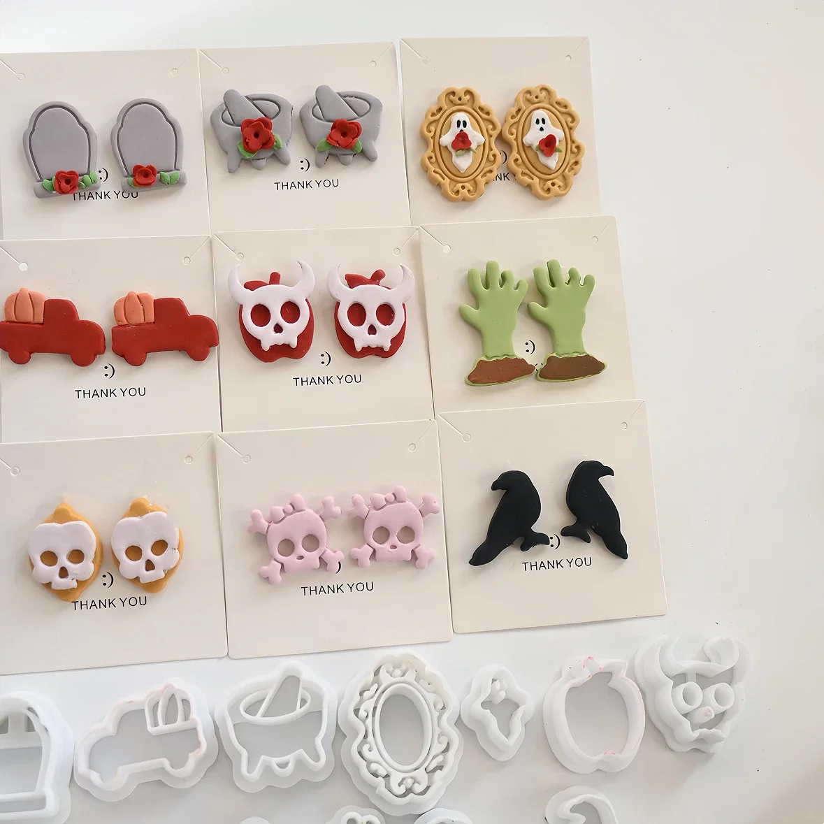 Halloween Series/Bird/Witch Pot/Ghost/Apple Skull / Polymer Clay Cutter tool Diy Earring Pendant Molding Cutting Mold polymer clay tools pottery tools clay sculpting tools pottery sculpting tools clay craft tool