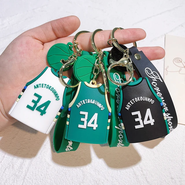 NBA Star Player Basketball Jersey Keychain Milwaukee Bucks Giannis  Antetokounmpo Jersey Silicone Pendant Keyring Accessories - AliExpress