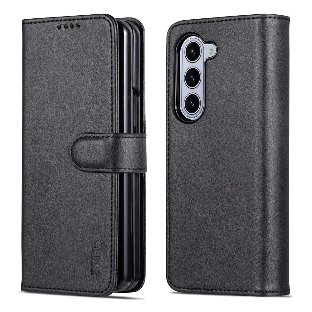 Luxurious Leather Flip Wallet Phone Case with Kickstand and Card Pockets - Anti-Fall Protection