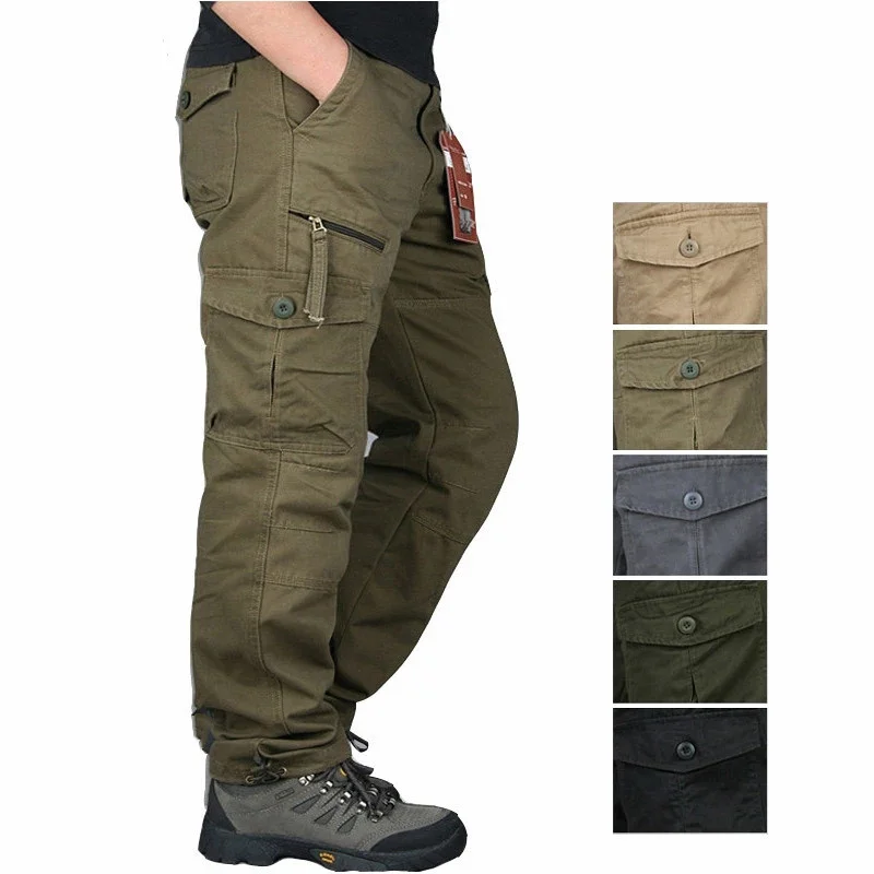 

Men's Baggy Joggers Cargo Pants Outwear Multi Pocket Tactical Military Army Straight Slacks Cotton Long Trousers Overalls Pants