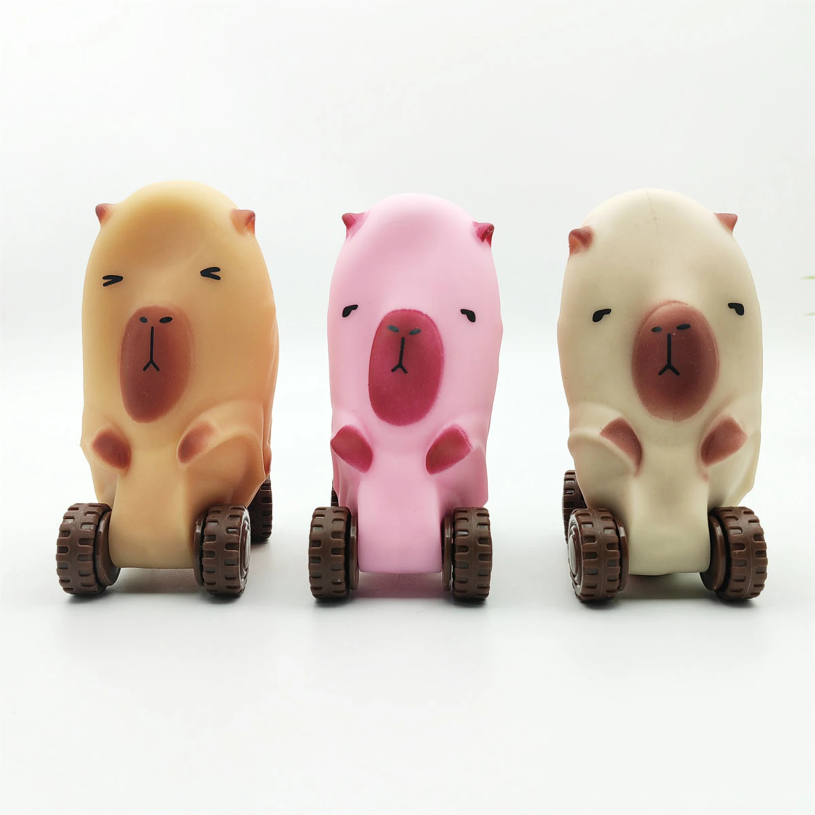 Capybara Squeeze Car Toy Stretchable Capybara Car With Wheels Creative Stress Relief Sensory Toy Funny Capybara Fidget Toy 2