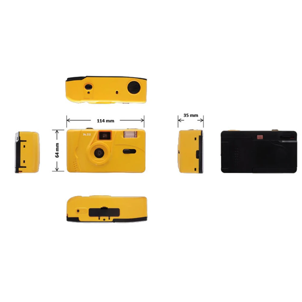 New Corn Yellow M35 Film Camera Kodak Non-Disposable Retro Film Machine Manual Reusable 1-6 Pcs Film Camera with Flash Function