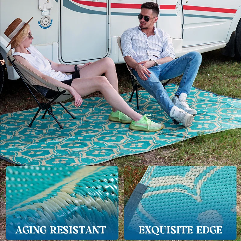 Bubble Kiss Outdoor Rugs for Patios Clearance 6'X9' Easy Cleaning Patio Picnic Carpet Portable Comfortable Hollow Woven Carpet 4