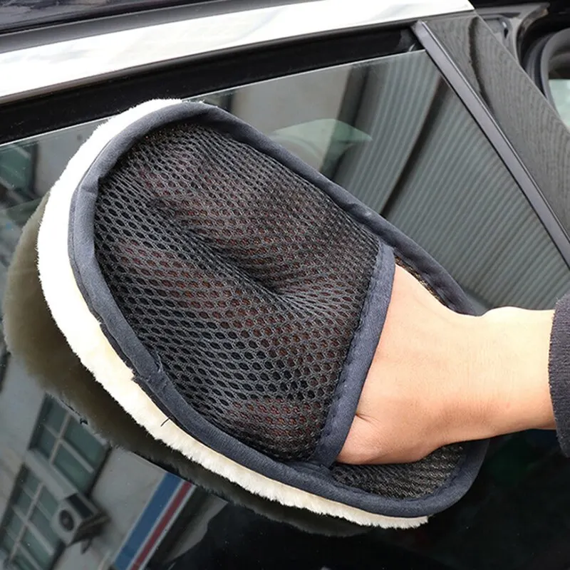 Car Cleaning Gloves Car Wash Wool Gloves Thickened Fleece Lined Cleaning Brush