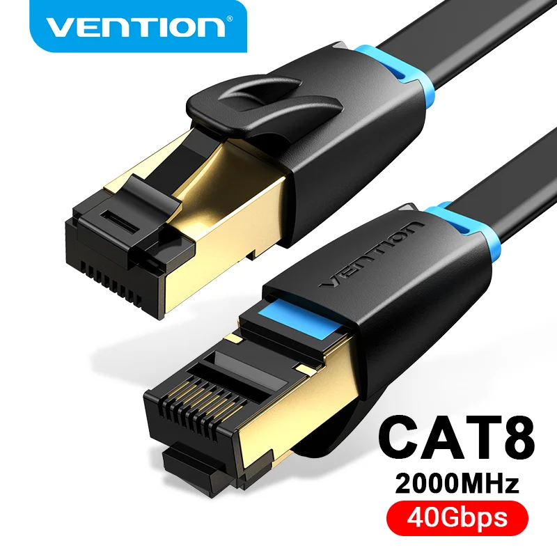 HiiPeak Cavo Ethernet Cat 8 Nylon Piatto, Cavo Lan di Rete ad Alta Velocità 40 Gbit/s e 2000 Mhz HiiPeak Cavo Ethernet Cat 8 Nylon Piatto, Cavo Lan di Rete ad Alta Velocità 40 Gbit/s e 2000 Mhz