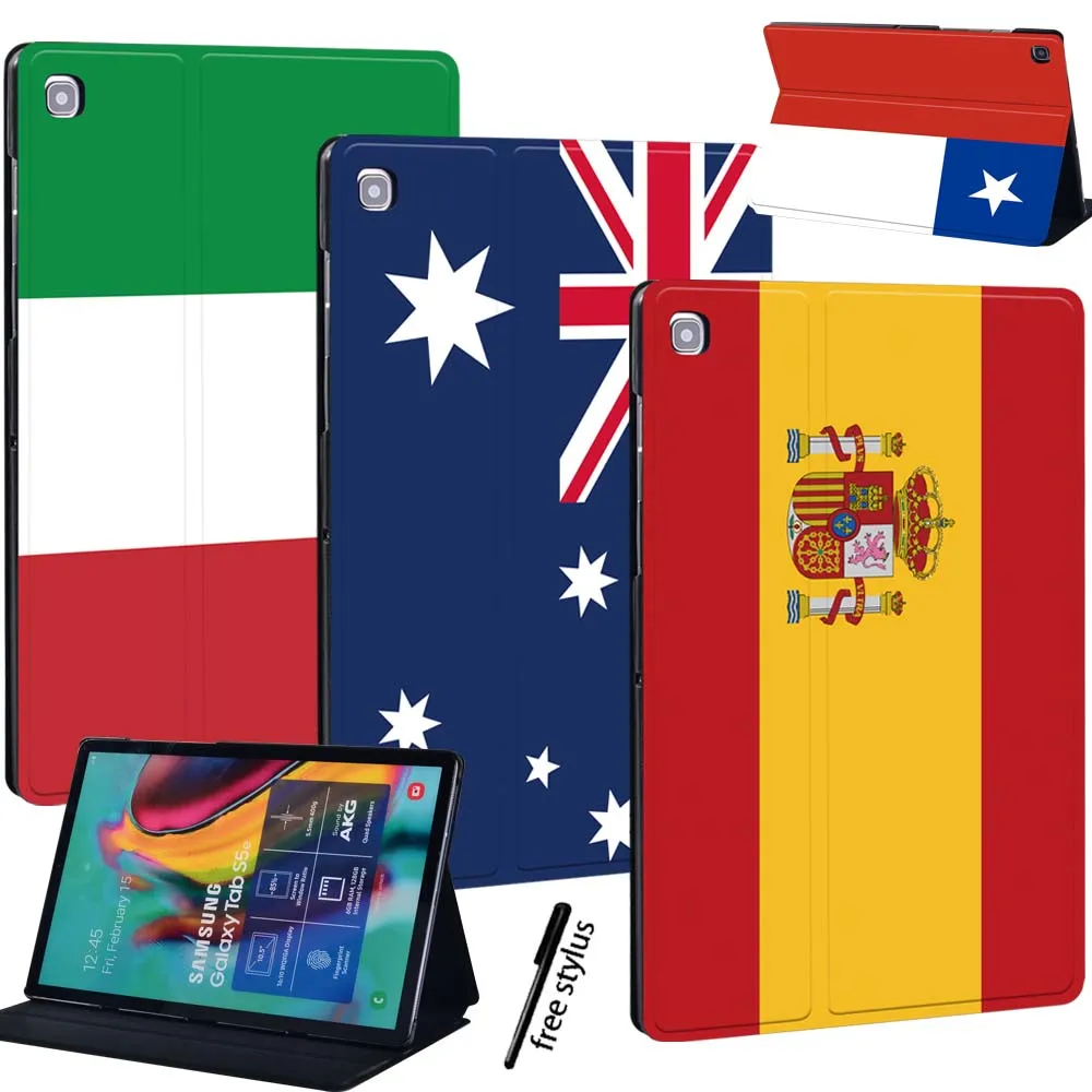 Coque En Cuir Pu Avec Imprimé Drapeau, Étui Pour Tablette Samsung Galaxy Tab A7 Lite/Tab A8 10.5 Pouces/Tab A7 10.4 Pouces/Tab A 10.5 Pouces 9.7 Pouce