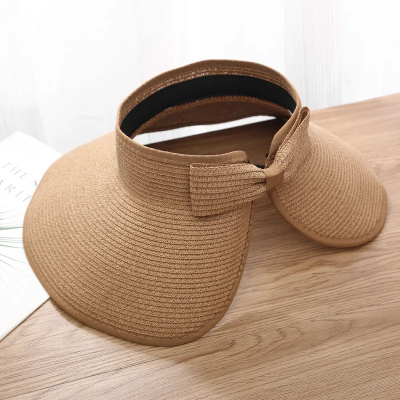 Sommer Hüte Für Frauen Sonnenhut Leere Top Faltbare Tragbare Outdoor Sonnenschirm Strand Zubehör Sonnenschutz Sonnenhut Weibliche Casual – Detail 12