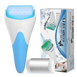 Stainless Steel Ice Roller for Skin Care and Facial Massage (BLUE SET)