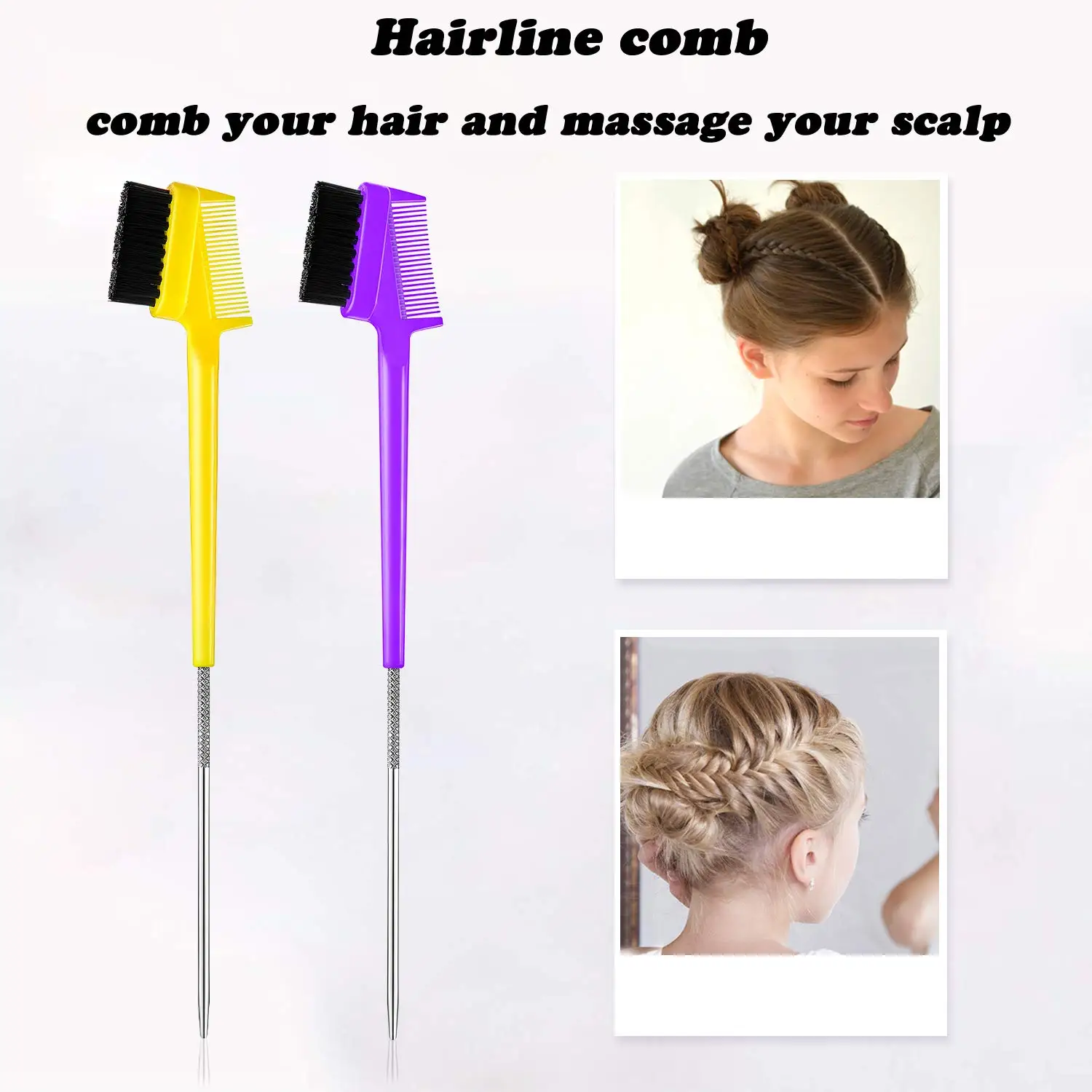 50pcs Hair Eyebrow Grooming Tool Double Sided Eyebrow Brush Comb Edge Control Brush Comb Hair Gel Smooth Styling Tool for women 4